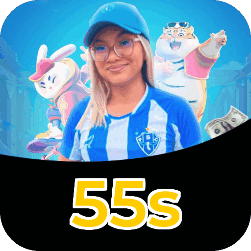 Interface do aplicativo 55s mostrando jogos disponíveis no iOS e Android